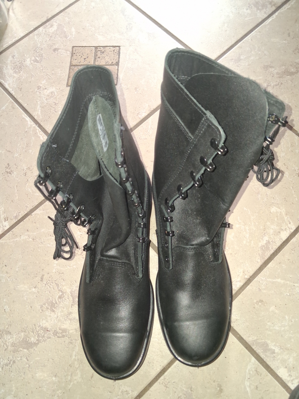 New Military Black Lace-Up Combat Boots 11.5